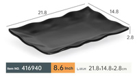 Plateau de service rectangulaire noir mat en mélamine incassable pour sashimi et dîner au restaurant japonais – Ensemble de vaisselle pour sushi