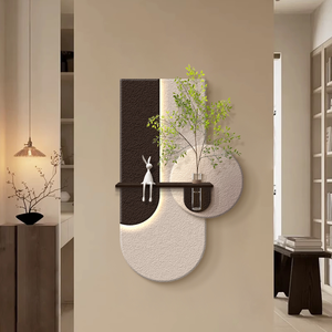 <span class=keywords><strong>Peinture</strong></span> décorative LED lumineuse style crème, art tridimensionnel en grès sablé à la main pour la décoration intérieure - Product Image 1