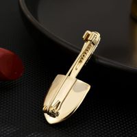 Broche minimaliste personnalisée en cuivre plaqué or en forme de spatule, accessoire électroplaqué