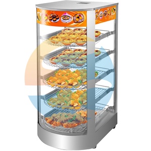 Calentador de alimentos Calentador de pizza Encimera Calentador de alimentos Pantalla Calentador de pretzel con vitrina de <span class=keywords><strong>pastelería</strong></span> LED para restaurante Café - Product Image 4
