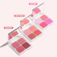 Palette de fards à joues rose vegan imperméable de haute qualité avec logo personnalisé, multicolore, effet flou, marque privée