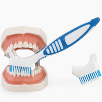 Brosse à dents en Nylon double tête de brosse, prothèse dentaire Portable, brosse à dents pour aligneurs, offre spéciale