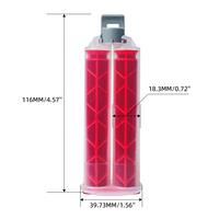 Seringue de colle époxy bicomposante vide 24 ml 1:1 avec double cartouche, distributeur d'adhésif à deux composants avec piston et capuchon refermable