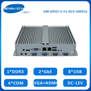 I3-5005UデュアルLan DDR3L 8USB 4COM & 12V FanlessオペレーティングシステムWin10を備えたGM-605ZI-S産業用組み込みPC - Product Image 2
