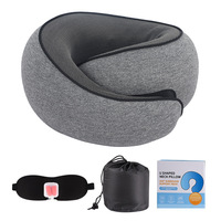 Oreiller de Voyage Portable en Mousse à Mémoire de Forme Massant, Conception Brevetée pour Voitures Avions Camping, Impression de Logo, Support de Tête Lavable