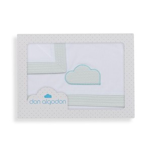 3pcs Cloud Model Baby Quilt Set Knitted Cotton Bedding Cover for Berceau Quilted Woven Design for Home Decor New Baby Welcome - Product Image 1