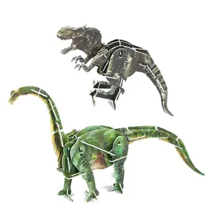 Çocuklar için eğitim oyuncak 3d bulmaca Dino dünya Mini Dino