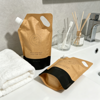 Sachet Doypack Personnalisé pour Aliments Liquides pour Bébé, en Papier Kraft, avec Bec Verseur, Écologique, Rechargeable