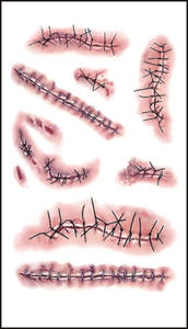 Moda Halloween <span class=keywords><strong>sangrienta</strong></span> cicatriz temporal impermeable tatuaje pegatina para disfraz fiesta maquillaje a prueba de <span class=keywords><strong>agua</strong></span> para graduación Diwali - Product Image 4