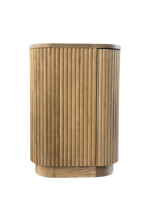 HL635Table moderne en bois de chêne de style luxe français portes cannelées armoire de rangement durable et écologique pour consoles de médias pour la vie