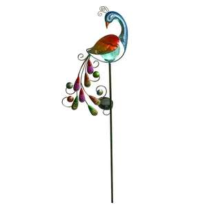 Großhandel Schmiedeeisen Solar Metall Pfau Garten Pfahl Solar Licht Metall Garten Pfahl - Product Image 3
