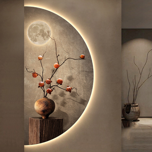 Peinture Lumineuse LED Décorative <span class=keywords><strong>Paysage</strong></span> <span class=keywords><strong>Chinois</strong></span> Plantes Nature Morte Art Mural Lumineux Suspendu - Product Image 2
