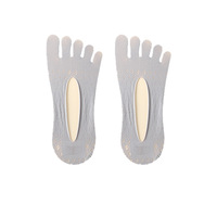 Chaussettes d'été respirantes et décontractées en coton à cinq doigts, absorbant la sueur, maille fine, chaussettes bateau à cinq doigts