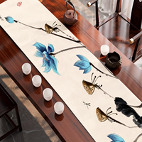 Nouveau chemin de table UV personnalisé de style chinois, imperméable, de luxe, haut de gamme, pour table à thé, long et rectangulaire