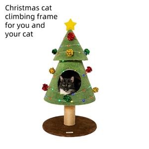 Premium Maßgefertigter Weihnachts-Kratzbaum aus Massivholz mit Sisal-Kratzstämmen – Luxuriöser Dual-Use Katzen-Kletterbaum & Festtagsdeko - Product Image 5