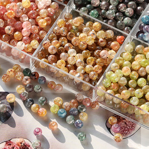 Cuentas de vidrio Lampwork de 8 mm, redondas, de cristal, sueltas, para la fabricación de joyería, primavera 2024, origen Yiwu, AC2912 - Product Image 1