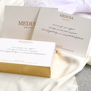 Carte postale personnalisée avec logo imprimé feuille d'or merci pour vos cartes de commande pour carte de remerciement personnalisée pour les affaires - Product Image 2