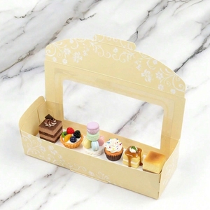Caja de Pastelería Larga de Lujo con Ventana, Impresión Personalizada, Cartón Blanco de Alta Calidad para Empacar Pasteles, Rollos Suizos, Cupcakes y Postres - Product Image 2