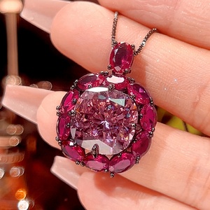 New Collection Eco-friendly Copper Black Gold Plated Square 14*14/12*12mm Zircon Pendant <b>Earrings</b> Jewelry <b>Sets</b> for Statement - Product Image 4