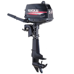 Moteur hors-bord à essence 2 temps 5 CV à arbre long, démarrage manuel, haute qualité Hangkai 5, pour petits bateaux - Product Image 1