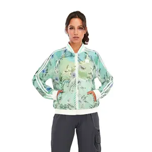 OEM hot selling floral printing girls jacket custom design windbreaker zipper women's jackets