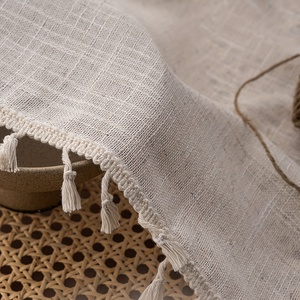 1 Pc tenda in pizzo Beige trasparente <span class=keywords><strong>con</strong></span> asta di nappe tascabili per il trattamento della finestra per la camera da letto ufficio cucina soggiorno studio decorazione per la casa - Product Image 4