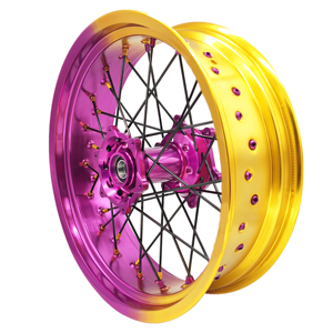 CNC Violet Moyeu Avant et Arrière 17 Pouces Jante Supermoto Jantes en Alliage pour KTM BETA SHERCO HUSQVARNA <span class=keywords><strong>GASGAS</strong></span> - Product Image 2