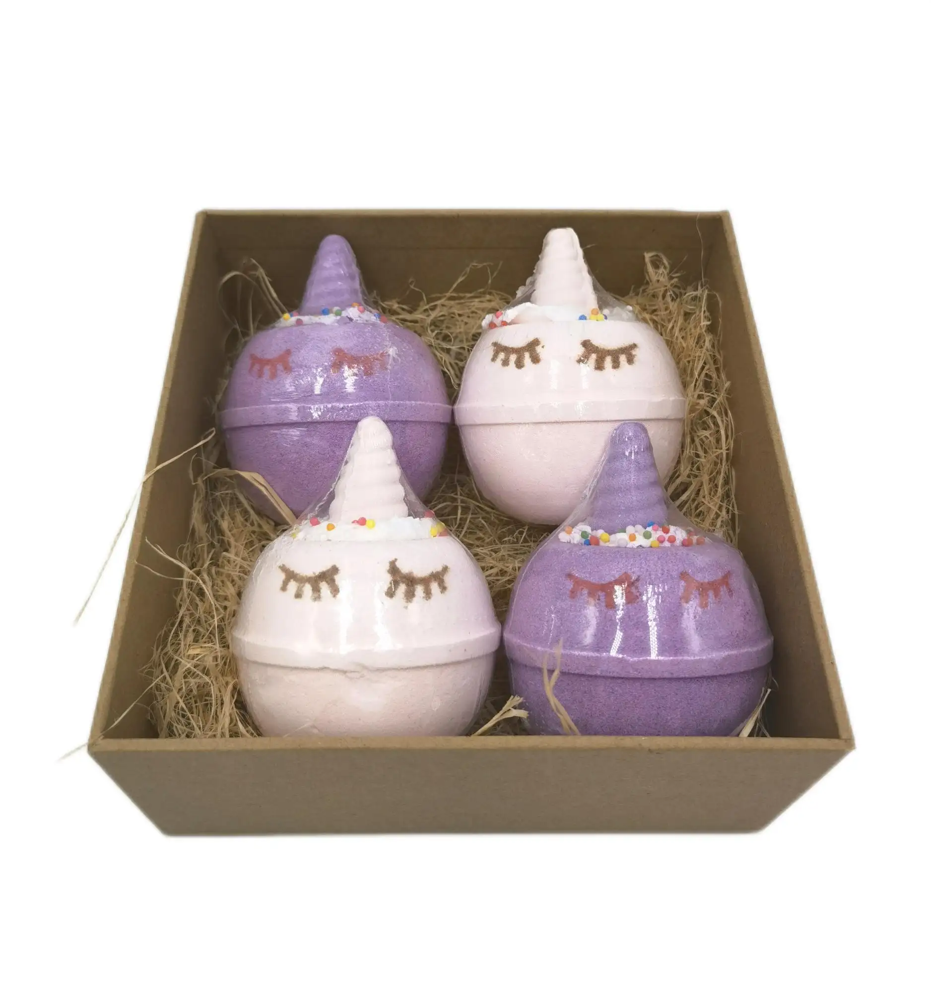 Bomba de baño hecha a mano con forma de unicornios para niños y niñas, juego de regalo de espuma