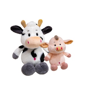 Peluche personnalisée en forme de cochon rose, jouet en peluche de vache, série <span class=keywords><strong>Ranch</strong></span>, souvenirs de voyage, cadeau d'entreprise, logo personnalisé, super doux, Mandalorian - Product Image 1