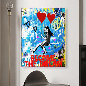 Pósteres y Láminas <span class=keywords><strong>de</strong></span> Arte Urbano en Lienzo para Decoración del Hogar: <span class=keywords><strong>La</strong></span> Chica que se Vuelve el Sueño para <span class=keywords><strong>la</strong></span> Sala <span class=keywords><strong>de</strong></span> Estar - Product Image 3