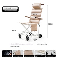 Chaise de camping mobile légère sur mesure avec roulettes, facile à transporter pour les voyages, la plage et les loisirs en plein air