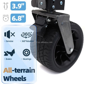 Chariot de camping pliable à double étage avec poignée réglable, grande roue, poche latérale sur le hayon, sport, extérieur - Product Image 6
