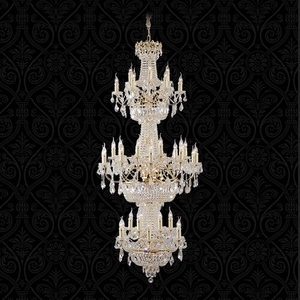 Fancy Luxury Gold High Ceiling Light With Candle Hotel Lobby Empire K9 <strong>Crystal</strong> Hanging Lamp <strong>Chandelier</strong> Royal - Product Image 2