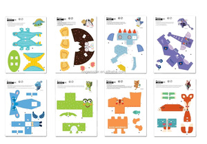 Kit artigianale di carta artigianale regalo cartone animato animale e dinosauro <span class=keywords><strong>3D</strong></span> Puzzle Kit <span class=keywords><strong>Art</strong></span> nessun taglio richiesto giocattoli educativi per bambini - Product Image 5