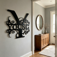 Décoration murale personnalisée en métal avec nom de famille, lettres alphabétiques en métal Y pour la décoration du salon à la maison
