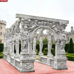 Columna de Mármol Blanco Tallada a Mano YOUFINE con Dama y Querubín, Estructura Clásica para Jardín de Propiedades - Product Image 6