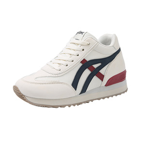 Zapatillas Deportivas Blancas para Mujer con Plataforma, Punta Redonda, Parte Superior Sintética, Suela de Goma, Entresuela de EVA, para Todas las Temporadas, Estilo Casual - Product Image 4