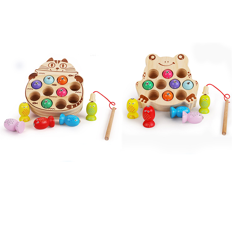 Деревянная Магнитная лягушка Монтессори для детей, котенок-рыбалка, развивающая игра, обучающие игрушки для концентрации внимания, 2021 г.