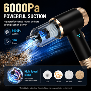 6000Pa Cordless Handheld Car <b>Vacuum</b> Cleaner Air Duster Air Blower <b>Vacuum</b> Pump Rechargeable Type-C CE RoHS FCC OEM ODM - Product Image 1