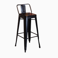 Combinaison de chaises de bar en bois, plastique et fer de style industriel moderne-Imperméable et durable pour restaurant, café, hôtel, école