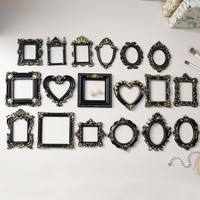 Mini cadre photo vintage en résine noire et or, accessoire de présentation de bijoux, accessoires de photographie, décoration intérieure, vente en gros