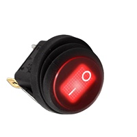 Sakelar Rocker 12V DC 20A Tahan Air Bulat Merah Beriluminasi 3 Pin ON OFF untuk Truk ATV UTV Kapal Laut