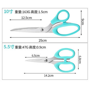 Ciseaux de tailleur en acier inoxydable Yangjiang, petits et grands, en forme de V, pour la coupe de tissus, la broderie, la couture, manche vert - Product Image 5