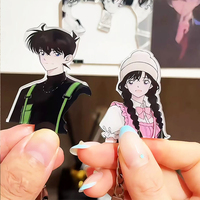 Porte-clés couple Vigreat artisanal en acrylique, breloque shaker anime créative et romantique, design rempli, échantillon gratuit