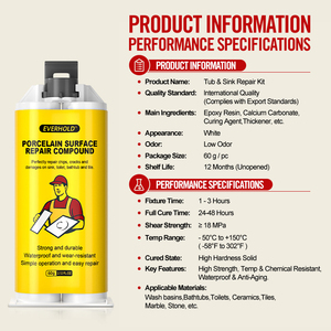 Kit <span class=keywords><strong>de</strong></span> Reparación <span class=keywords><strong>de</strong></span> Azulejos y Granito con Resina Epoxi para Desportilladuras, Abolladuras, Grietas, Agujeros, Rayones, Bordes y Esquinas Rotos - Uso en Construcción - Product Image 4