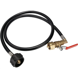 Brass Gas Hose Adapter Qcc Connector 1 Lb To 20 Lb Propane Tank Camping <b>Stove</b> Fuel Line Conversion Kit - Product Image 1