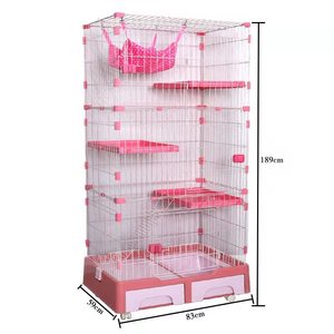 Cage d'élevage pour chats, en fil métallique, avec roulettes, haute qualité - Product Image 6