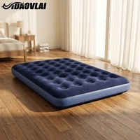 Matelas pneumatique gonflable imperméable et durable, taille simple, avec pompe, pour le camping, la randonnée, la sieste au bureau