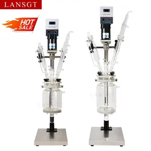2L Extraction Glass Reactor kettle small laboratory vacuum Glass-lined Reactor