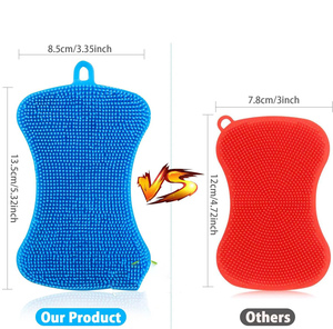 Éponge à vaisselle en silicone double face multifonctionnelle, de qualité alimentaire, réutilisable, pour le nettoyage de la cuisine - Product Image 2